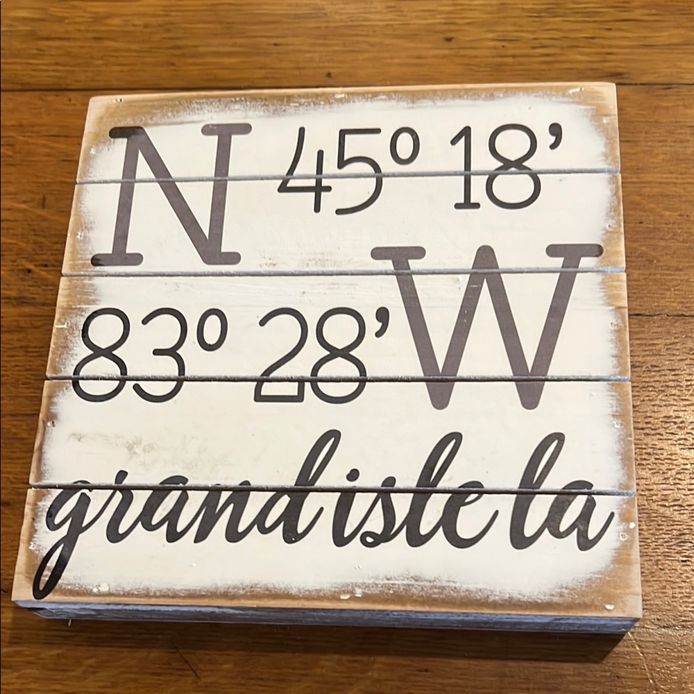 Grand Isle Louisiana coordinates decor‎